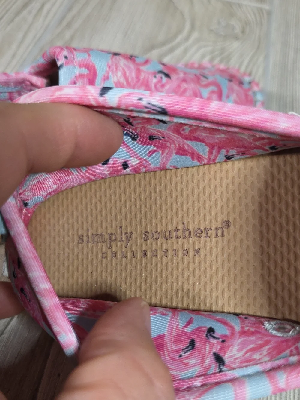 Simply Southern Espadrille Vibrant Flamingo Pattern Slip On Shoes Womens 6
